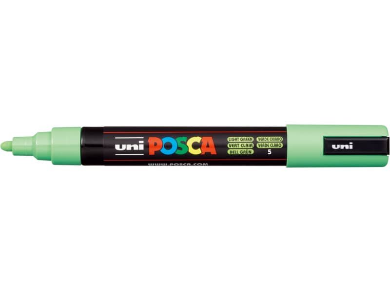 Marcatore a tempera Posca Uni-Ball punta tonda 1,8-2,5 mm verde chiaro MPC5VC