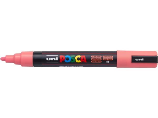 Marcatore a tempera Posca Uni-Ball punta tonda 1,8-2,5 mm rosa corallo PC5M ROSA CORALLO
