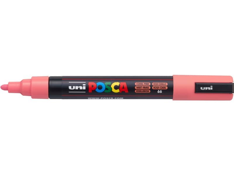 Marcatore a tempera Posca Uni-Ball punta tonda 1,8-2,5 mm rosa corallo PC5M ROSA CORALLO