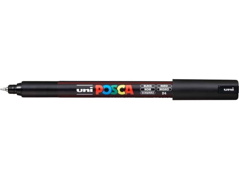 Marcatore a tempera POSCA Uni-Ball punta tonda 0,7 mm nero M PC1MR N
