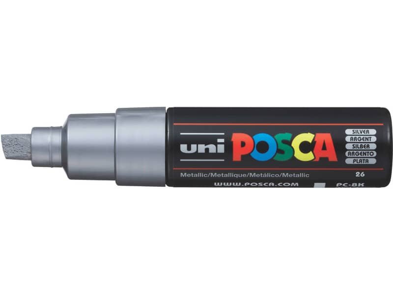Marcatore Uni Posca punta large colore argento PC-8K-ARG