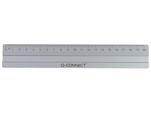 Righello Q-Connect alluminio argento 20 cm E-1...