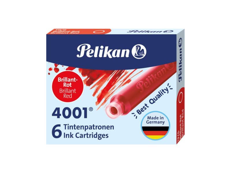 Cartuccia per stilografica Pelikan TP/6 rosso brillante astuccio da 6 – 301192