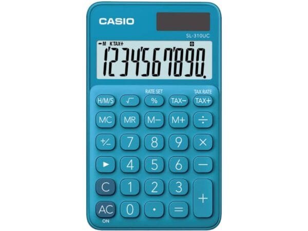 Calcolatrice tascabile CASIO 10 cifre - solare e batteria Blu - SL-310UC-BU-W-EC