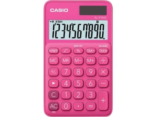 Calcolatrice tascabile CASIO 10 cifre - solare e batteria Rosso - SL-310UC-RD-W-EC
