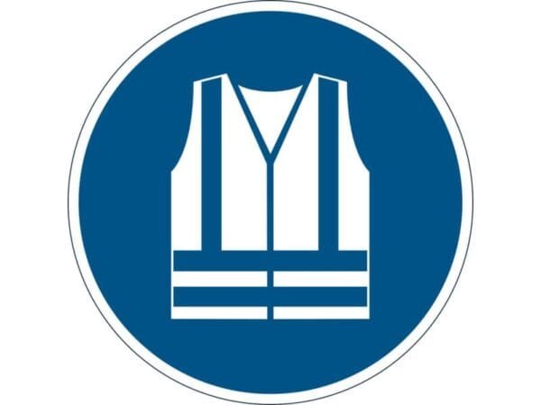 Pittogramma da pavimento ''Gilet di sicurezza alta visibilit… obbligatorio'' Durable azzurro  430 mm - 173506