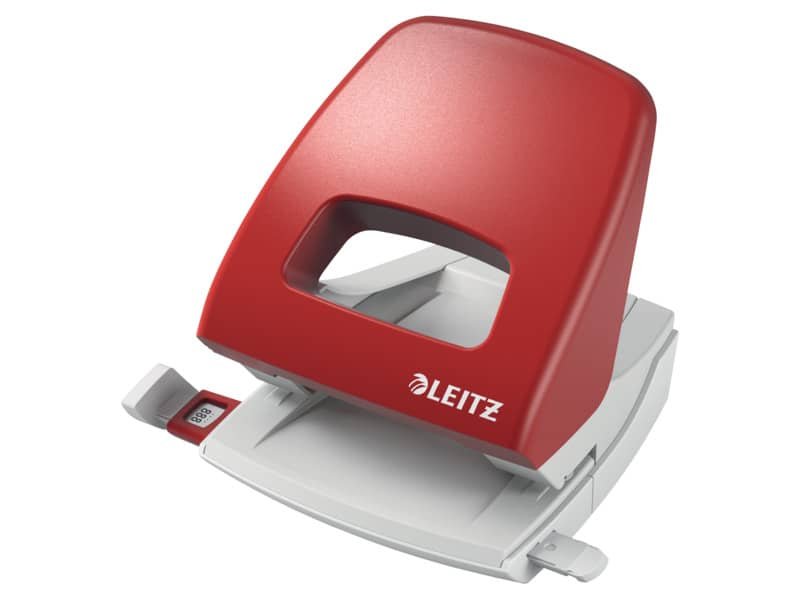 Perforatore a 2 fori con guida Leitz Metal rim 5005 rosso – 50050325