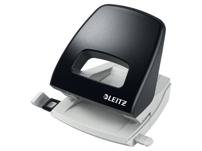Perforatore a 2 fori con guida Leitz Metal rim 5005 nero – 50050095