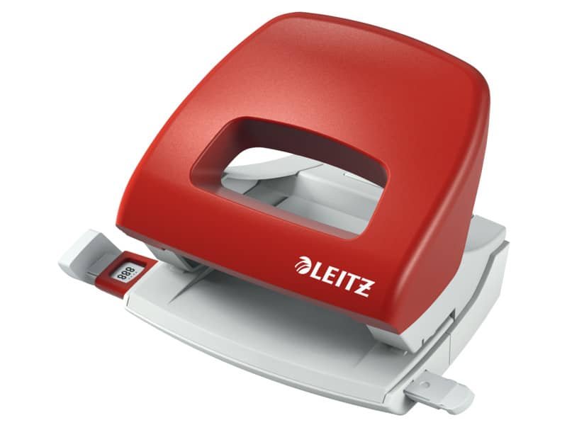 Perforatore a 2 fori con guida Leitz Metal Rim 5038 rosso – 50380125