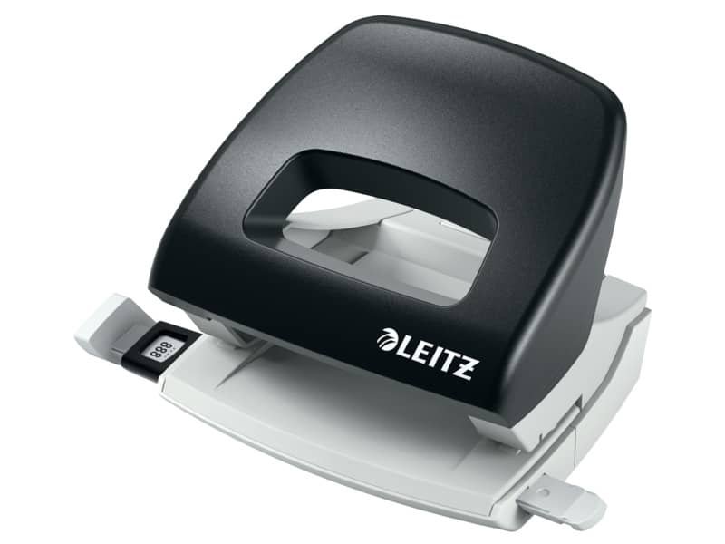 Perforatore a 2 fori con guida Leitz Metal Rim 5038 nero – 50380195