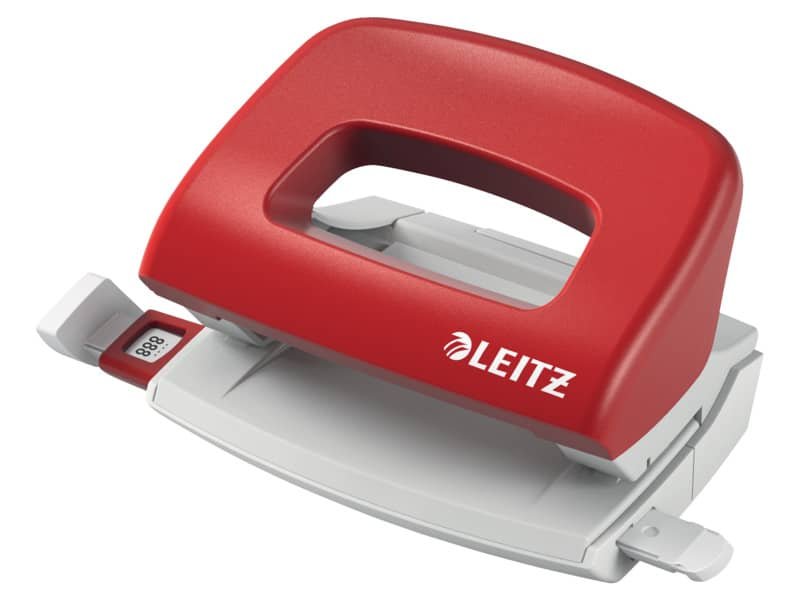 Perforatore a 2 fori con guida Leitz Metal rim rosso – 50580025