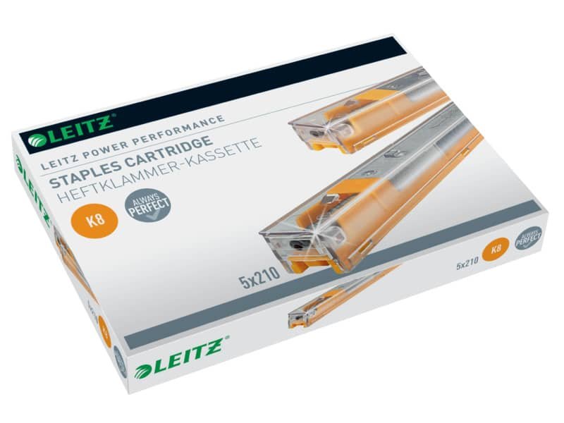Punti metallici per mod. 5551 K8 fino a 40 fogli Leitz K8 – 26/8 5 cartucce da 210 punti – 55920000