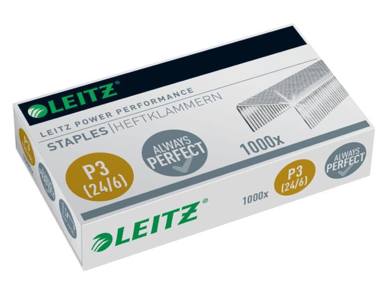 Punti metallici 24/6 Leitz in metallo zincato scatola da 1000 punti – 55700000