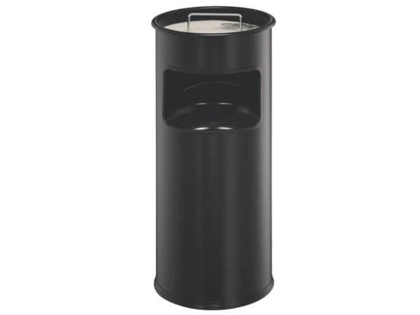 Posacenere Durable a colonna acciaio con sabbia e cestino base tonda H 62 x  26 cm nero - 333001
