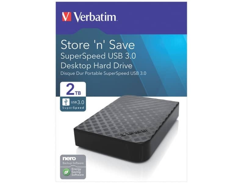 Hard Disk Esterno Verbatim Store’n ‘ Save 3.0 2 TB nero – 47683