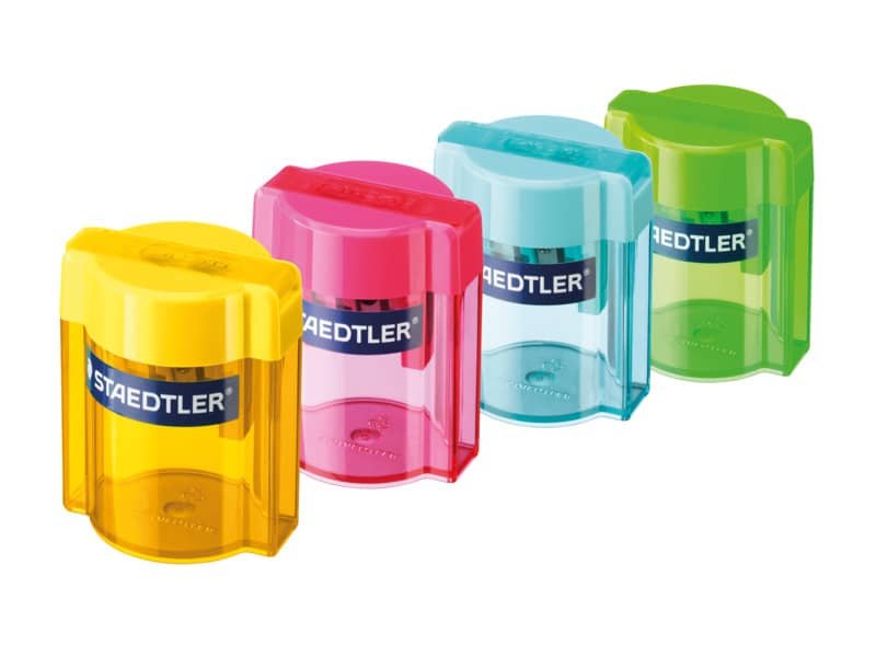 Espositore 10 temperamatite Staedtler a 2 fori con serbatoio colori assortiti – 513 006