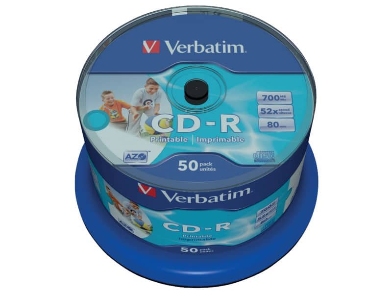 CD-R AZO Verbatim 52x 700 MB spindle case da 50 cd – 43438