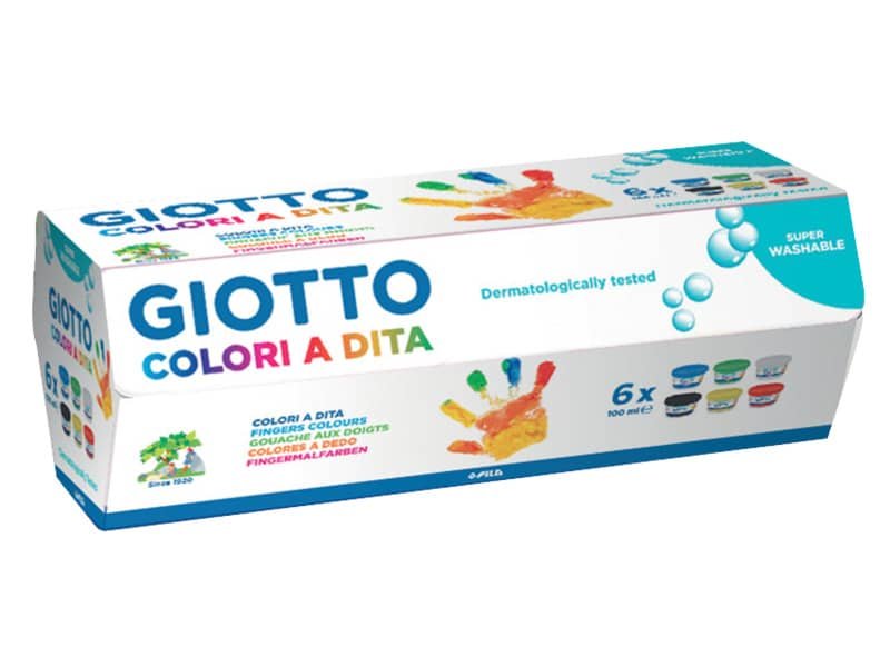 Colori a dita GIOTTO assortiti  6 vasetti da 100 ml – 534100