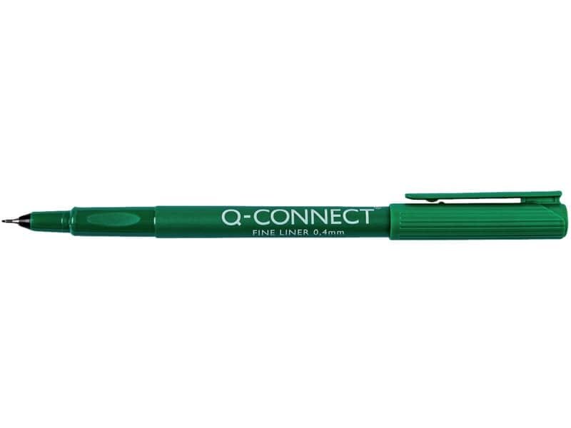 Fineliner Q-Connect 0.4 mm verde  Conf. 10 pezzi – KF25010