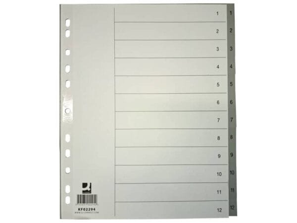 Divisore numerico Q-Connect grigio XL 24 KF02294