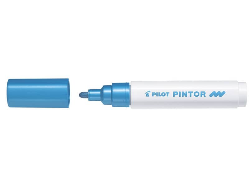 Marcatore multisuperficie Pilot Pintor a base d’acqua punta in fibra 4,5 mm blu metallizzato – 002380