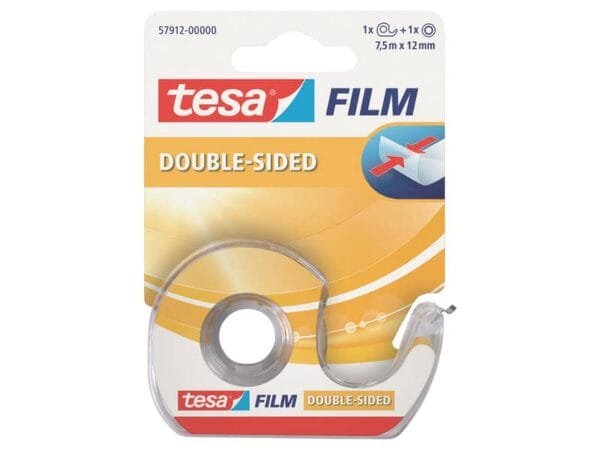Nastro biadesivo tesa tesafilm© 12 mm x 7,5 m in chiocciola con lama in metallo trasparente - 57912-00000-01