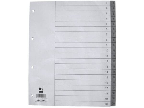 Divisore numerico Q-Connect grigio XL 24 KF02295