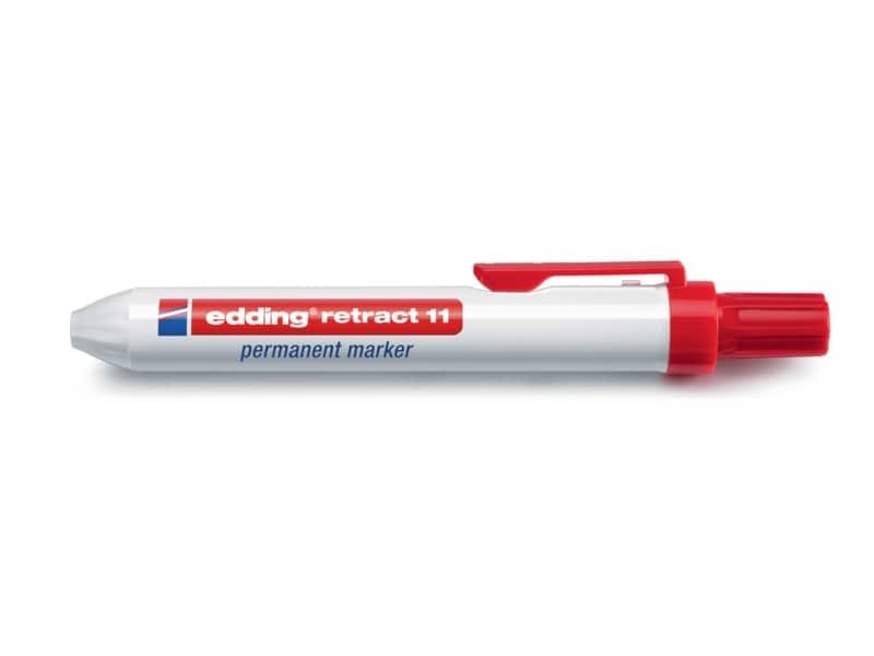 Marcatore permanente edding Retract 11 punta conica 1,5-3 mm rosso E-11 002