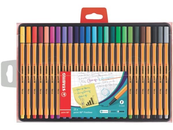 Fineliner Stabilo Point 88© 0,4 mm conf. 25 colori assortiti 8825-1
