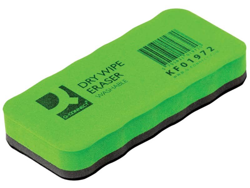 Cancellino lavabile per lavagne bianche Q-Connect 5×3,2 cm nero KF01972