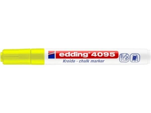 Marcatore a gesso liquido edding 4095 punta conica 2-3 mm giallo fluorescente E-4095 065