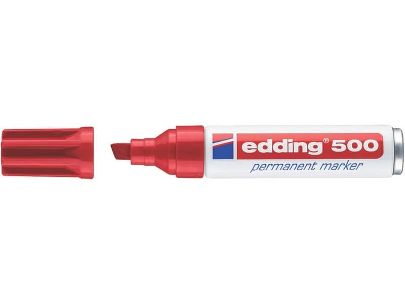 Marcatore permanente edding 500 punta scalpello 2-7 mm rosso E-500 002