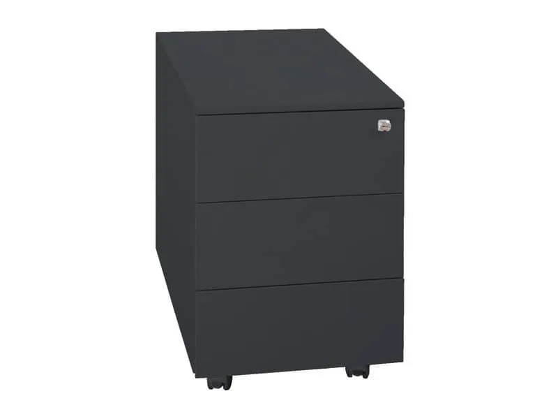 Cassettiera in metallo KUBO 3 con ruote – 40x59x54 cm nero 3903 N