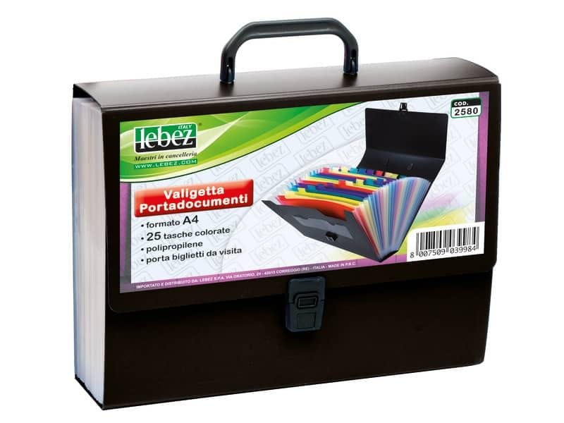 Valigetta portadocumenti Lebez 33×24,5×8 cm 25 scomparti ass. blu, nero e rosso 2580