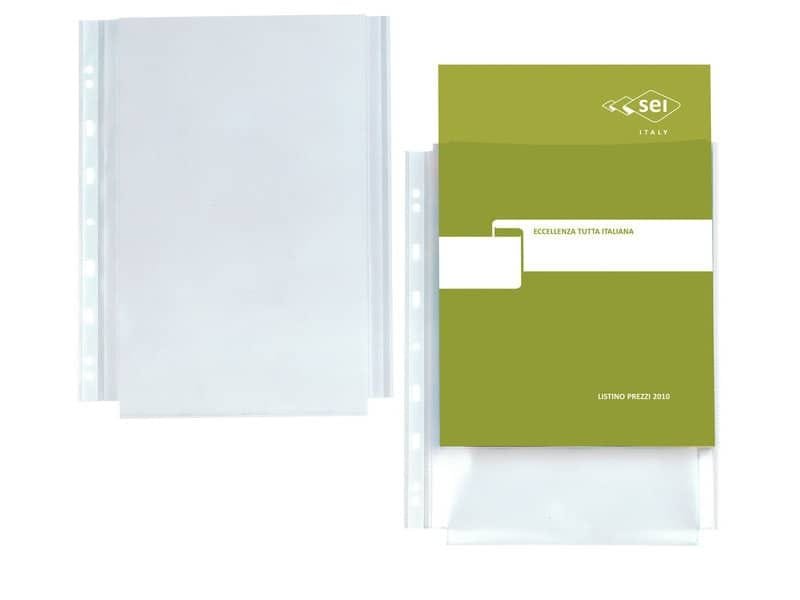 Buste con soffietto in PP Sei Rota Atla GS A4 foratura universale – trasparenti PP – Conf. 10 pz. – 662506