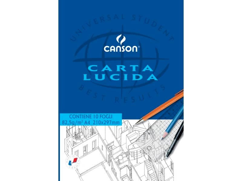 Blocco da disegno CANSON carta lucida bianco 80 g/mý 10 fogli A4 C200005825