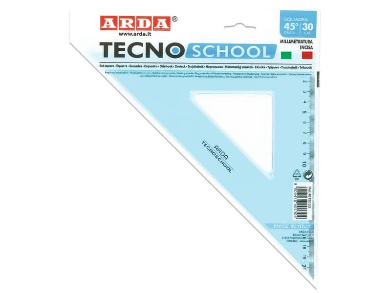 Squadra ARDA Linea Tecnoschool polistirolo termoresistente azzurro trasparente 45ø cm 30 – 40130SS