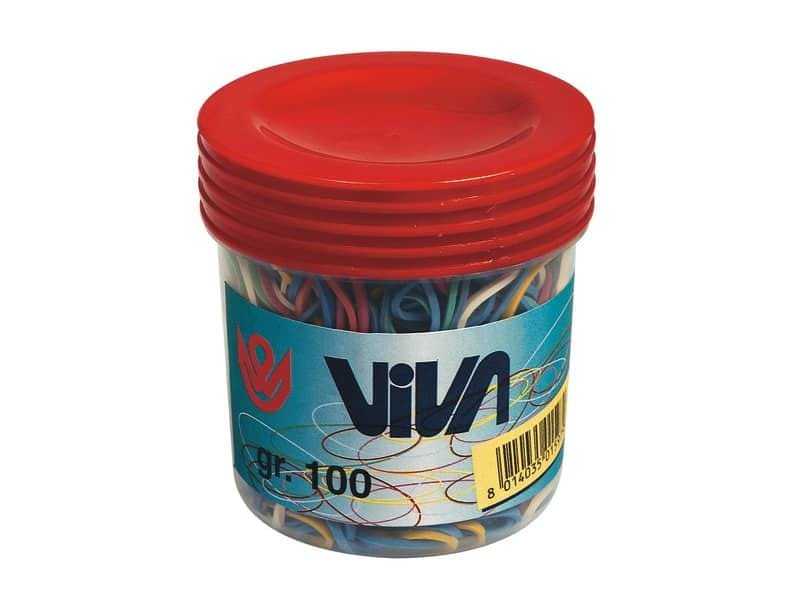 Elastici Viva in barattolo in gomma colore e formati assortiti conf.100 gr – C101