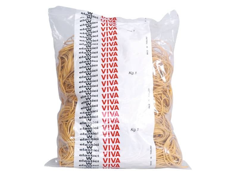 Elastici Viva in busta in gomma giallo 60 mm conf.1000 gr – E060