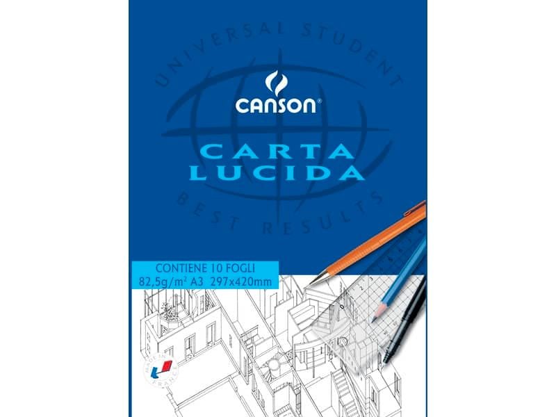 Blocco da disegno CANSON carta lucida bianco 80 g/mý 10 fogli A3 C200005827