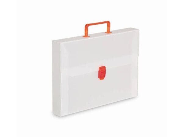 Valigetta portadocumenti Favorit a una chiusura polionda cannettato bianco trasparente 27x38 cm dorso 5 cm - EURO5T