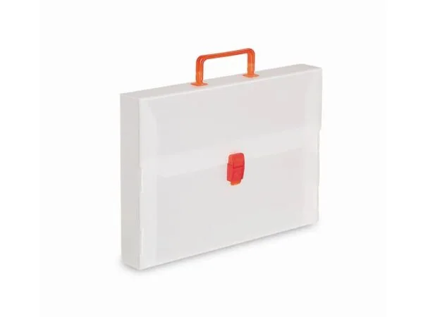 Valigetta portadocumenti Favorit a una chiusura polionda cannettato bianco trasparente 27x38 cm dorso 5 cm - EURO5T