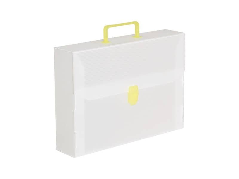 Valigetta portadocumenti Favorit a una chiusura polionda cannettato bianco trasparente 27×38 cm dorso 8 cm – EURO8T