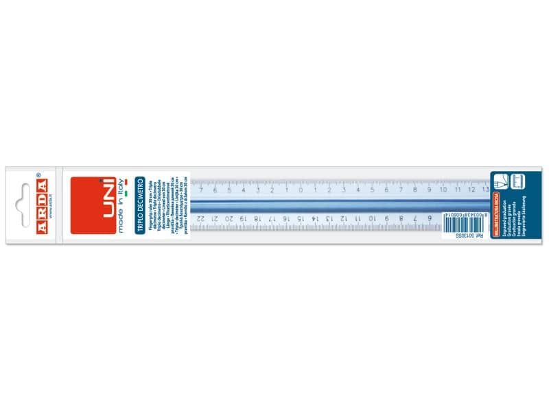Triplo decimetro ARDA Linea Uni plastica termoresistente fum‚ ottico trasparente 30 cm – 50130SS