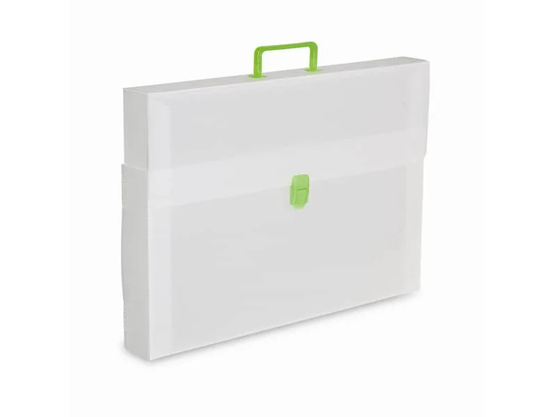Valigetta portadisegni Favorit a una chiusura polionda cannettato bianco trasp. 36,5×56 cm dorso 3,5 cm – EURO 4T