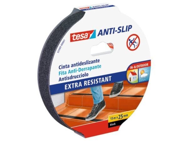 Nastro antiscivolo tesa extra forte a strappo manuale 25 mm x 15 m nero 55589-00001-11