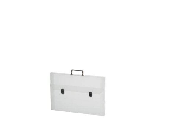 Valigetta portadisegni Favorit a due chiusure polionda cannettato bianco trasparente 52x73 cm dorso 3 cm - ECO3T