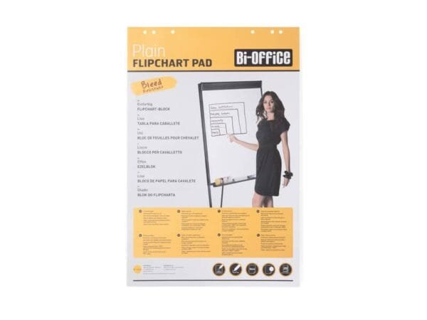 Blocco carta Bi-Office per cavalletti - 65x95 cm - foglio bianco  60 g/mý - 20 fogli - FL0325103