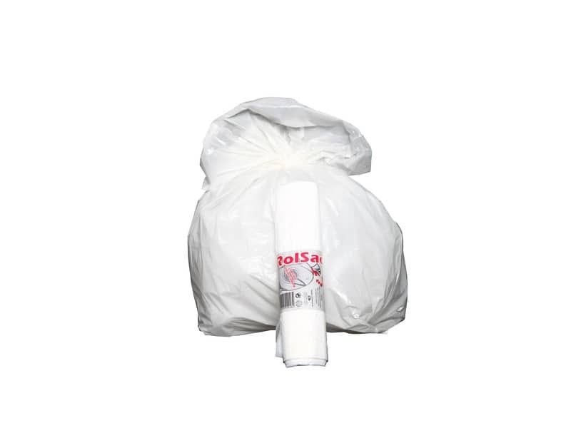 Sacchi immondizia Rolsac Quality in polietilene rigenerato BIANCO 20 L rotolo da 30 pz. – 10245
