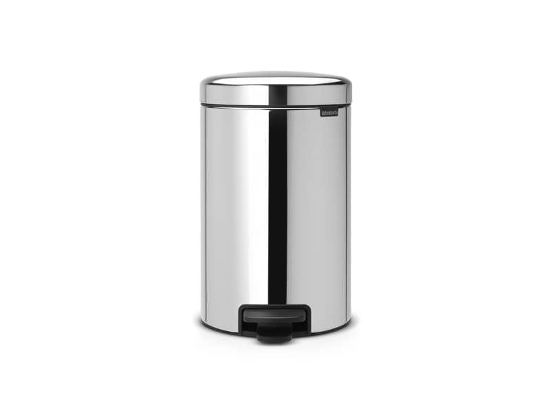 Pattumiera a pedale Brabantia Inox New Icon 12L 24×32,5×40 cm 12 litri Inox Lucido – 113581